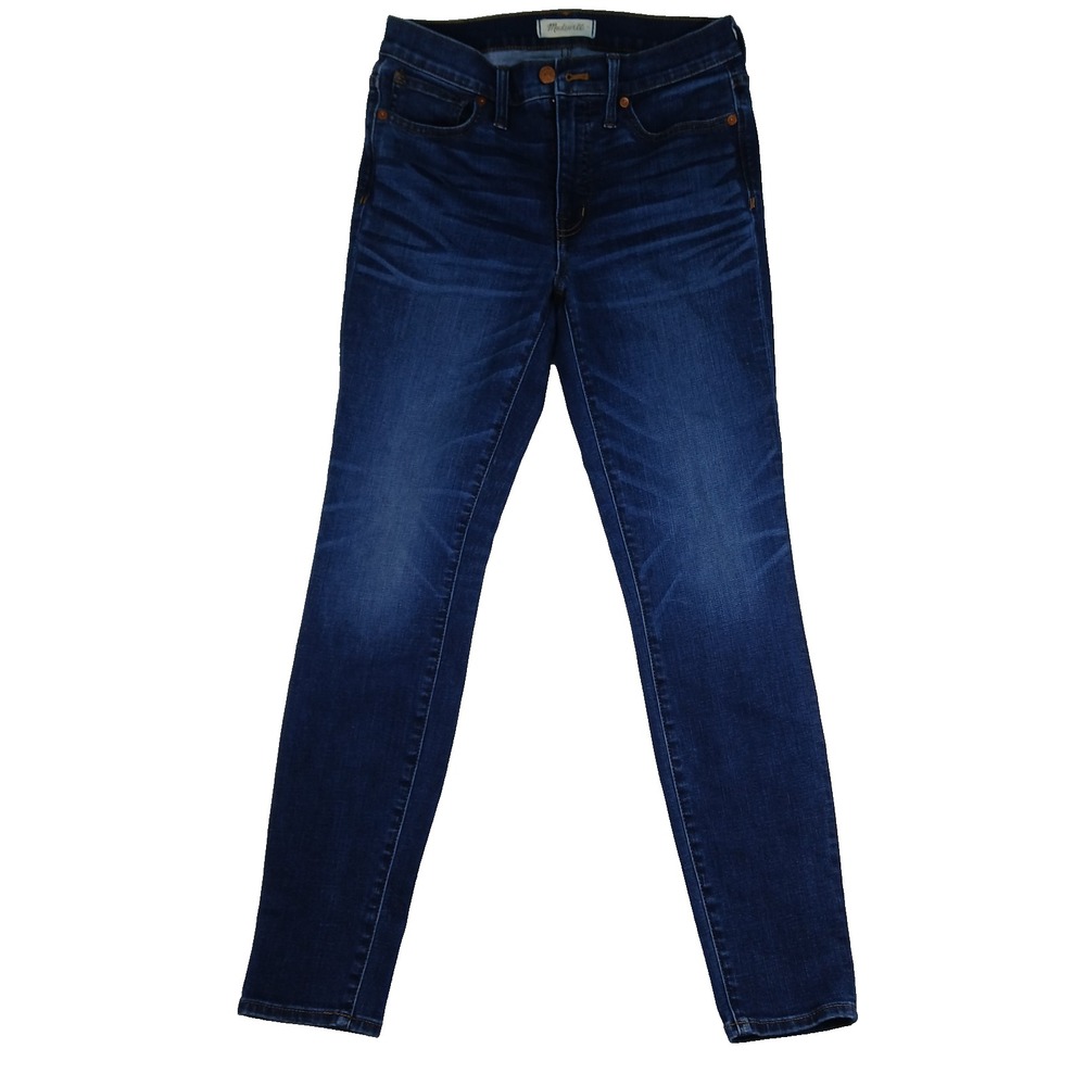 Madewell 9 High Rise Skinny Jean Womens 27‎ Clean Girl Dark Wash Whiskering